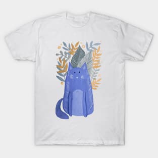 Cat and foliage - pastel autumn T-Shirt